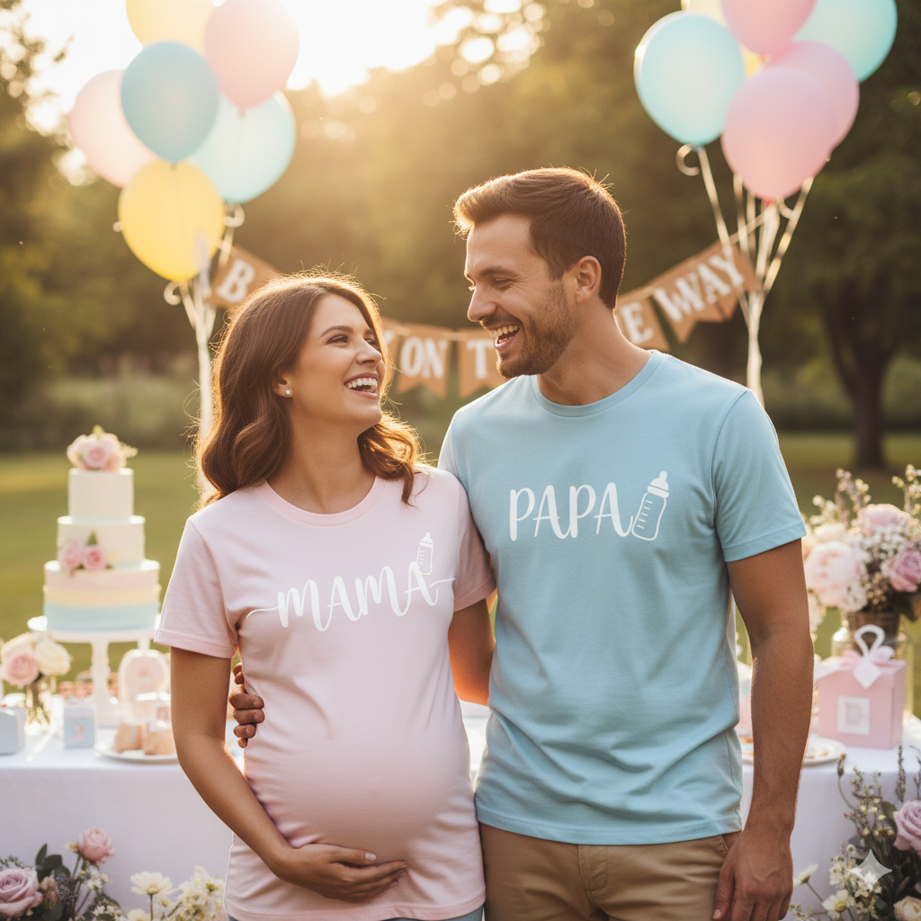 Custom Baby Shower Shirts for Parents-to-Be