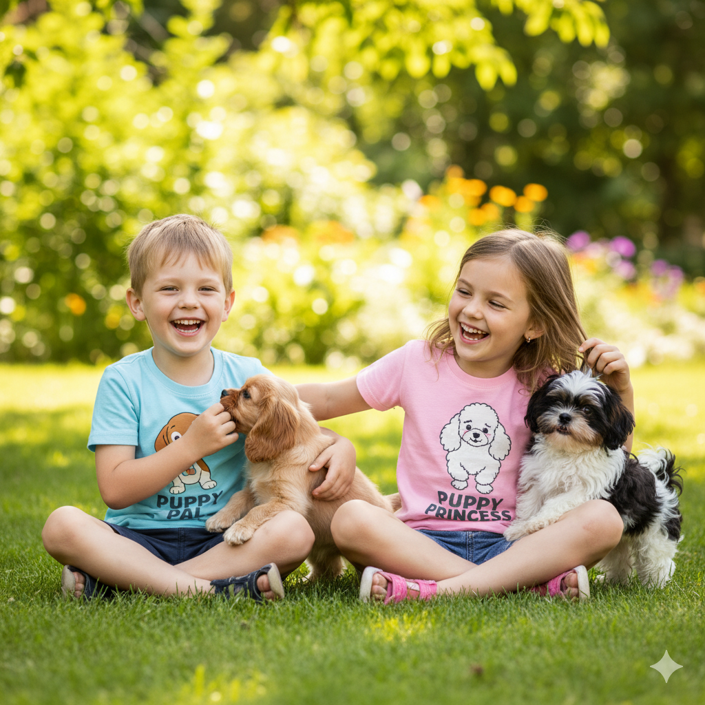 Cute Puppy T-Shirts for Kids Who Love Dogs