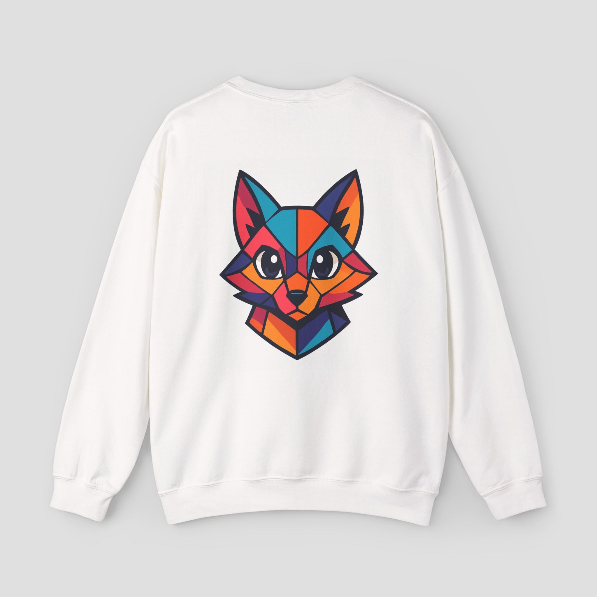 Geometric Colorful Fox Crewneck Sweatshirt