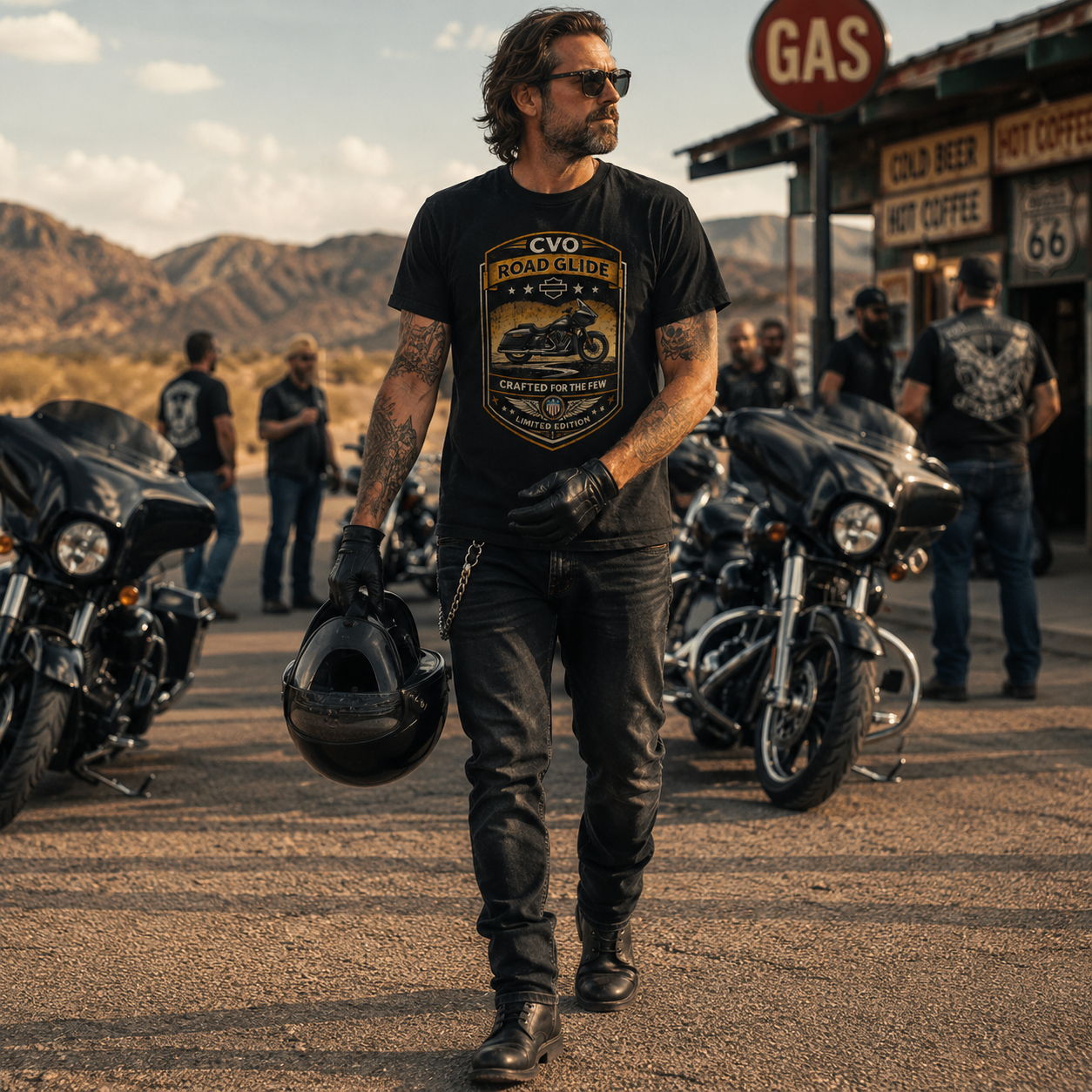 Unisex "CVO Road Glide Crafted For The Few Limited Edition" Vintage Motorcycle Graphic T Shirt