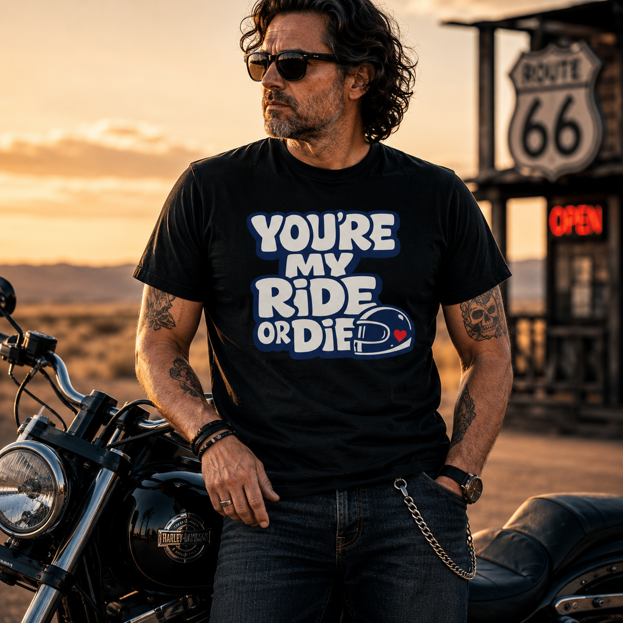 Unisex "You're My Ride or Die" Funny Motorcycle Graphic T Shirt