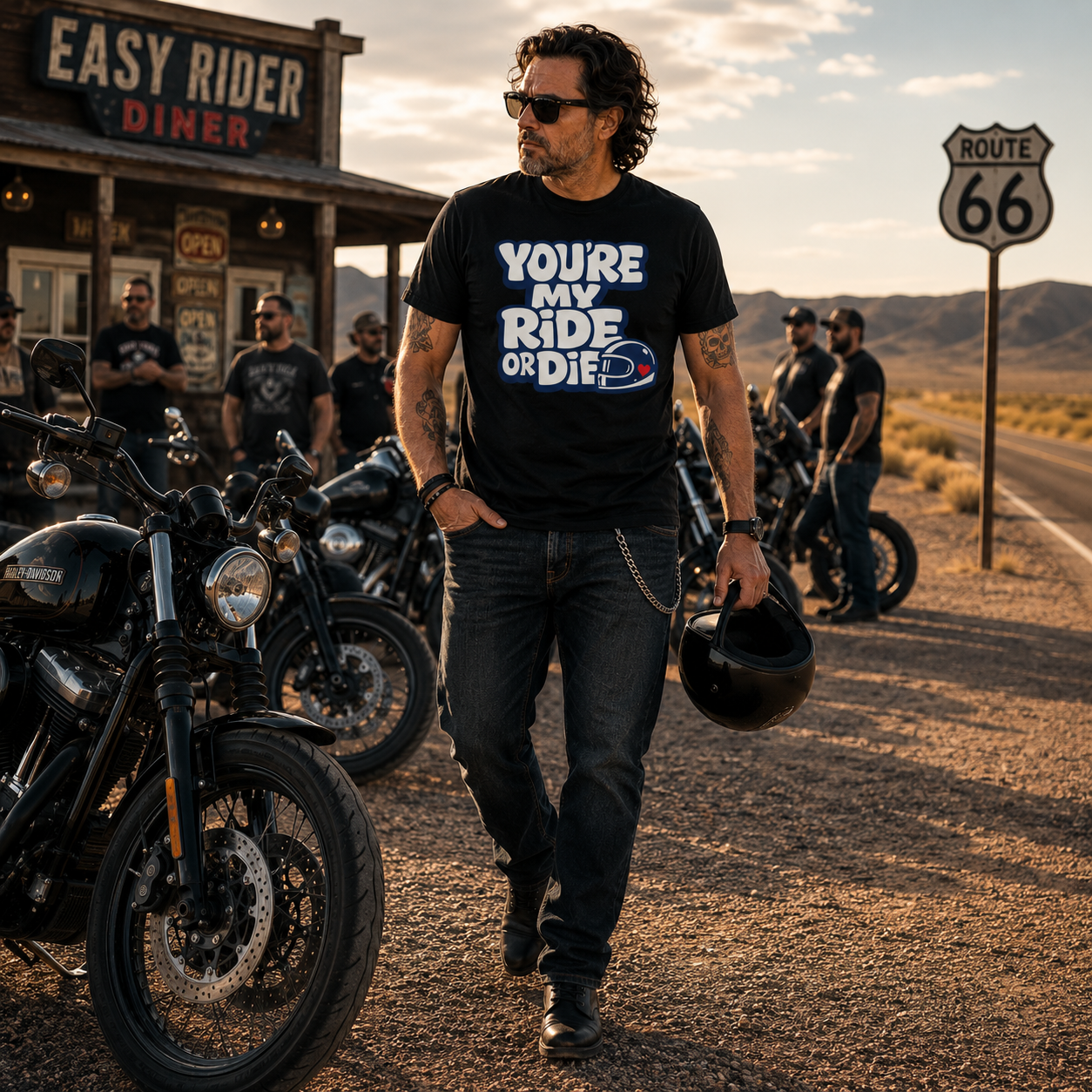 Unisex "You're My Ride or Die" Funny Motorcycle Graphic T Shirt