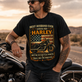Unisex "Best Husband Ever Loves His Harley" Funny Motorcycle T Shirt