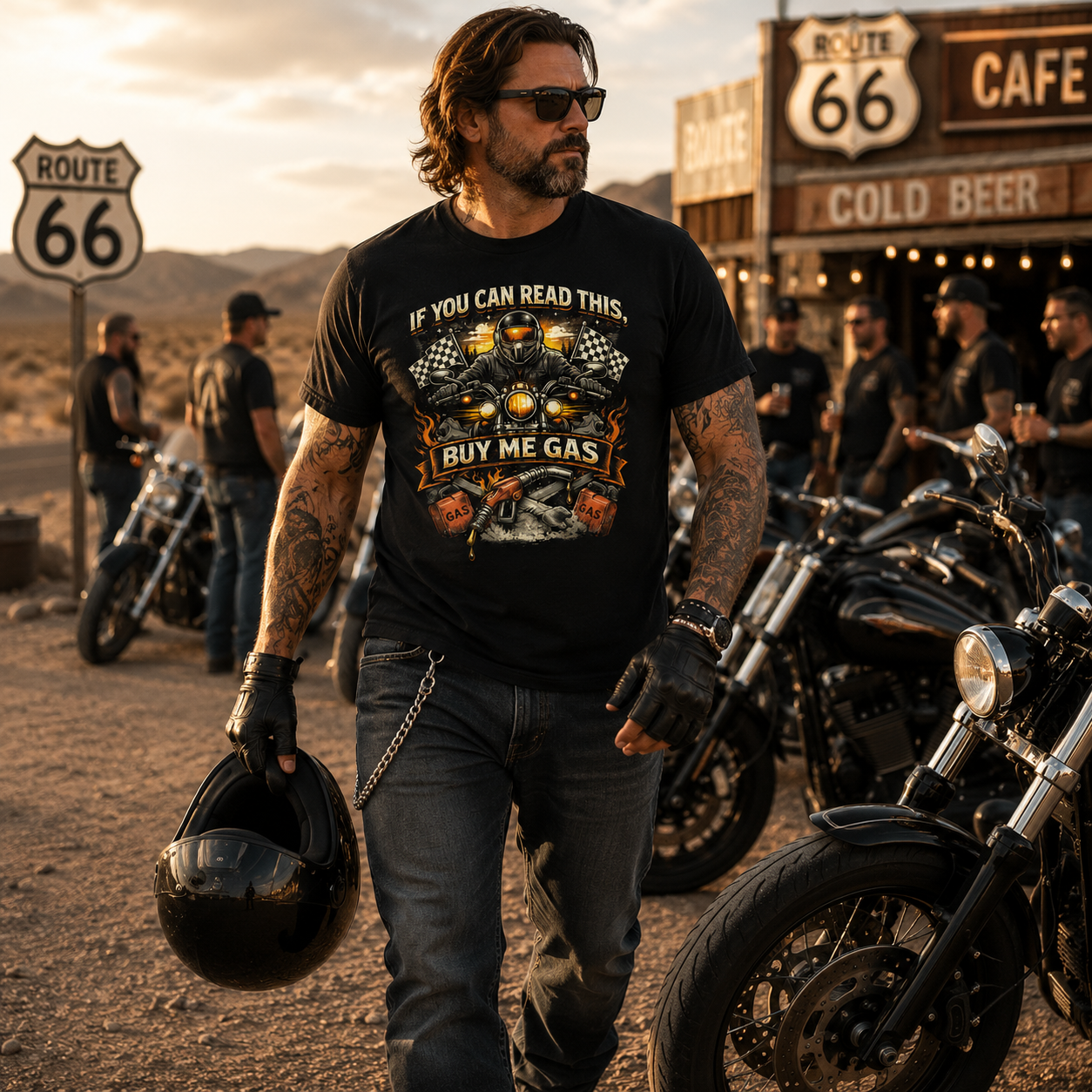 Unisex "If You Can Read This Buy Me Gas" Funny Motorcycle T Shirt