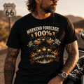 Unisex "Weekend Forecast 100% Chance of Riding" Funny Motorcycle T Shirt