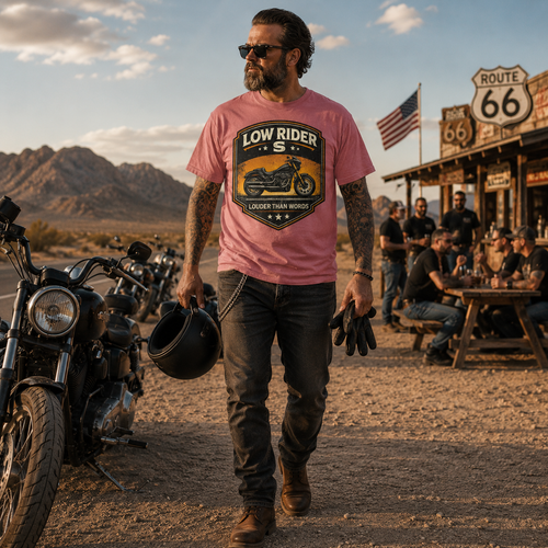 Unisex "Low Rider S Louder Than Words" Vintage Motorcycle Graphic T Shirt