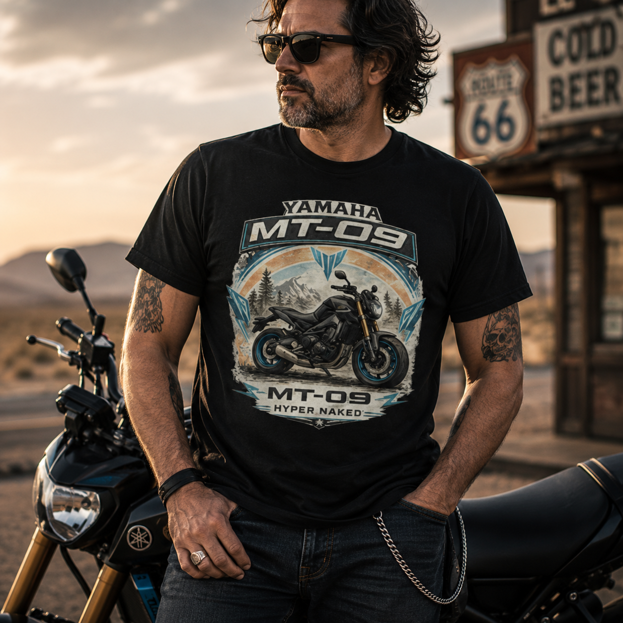 Unisex "MT-09 Hyper Naked" Yamaha Motorcycle Graphic T Shirt