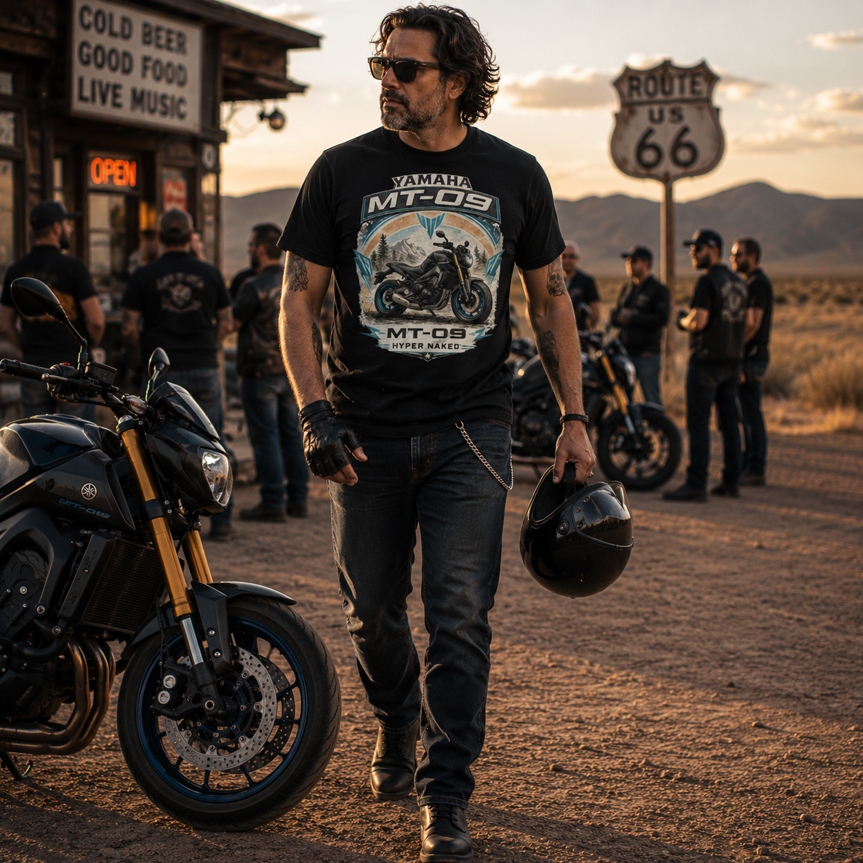 Unisex "MT-09 Hyper Naked" Yamaha Motorcycle Graphic T Shirt