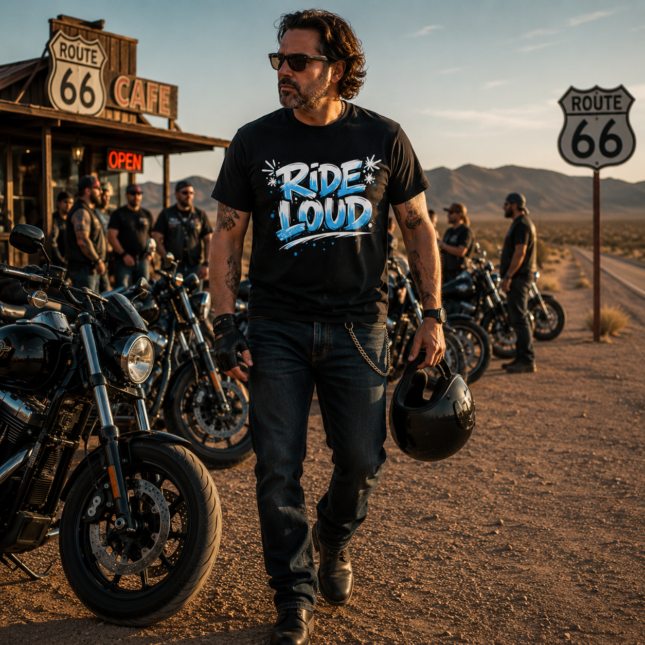 Unisex "Ride Loud" Motorcycle Graphic T Shirt