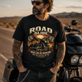 Road Glide Miles Are My Medicine Vintage Motorcycle Graphic Tee main graphic tee image