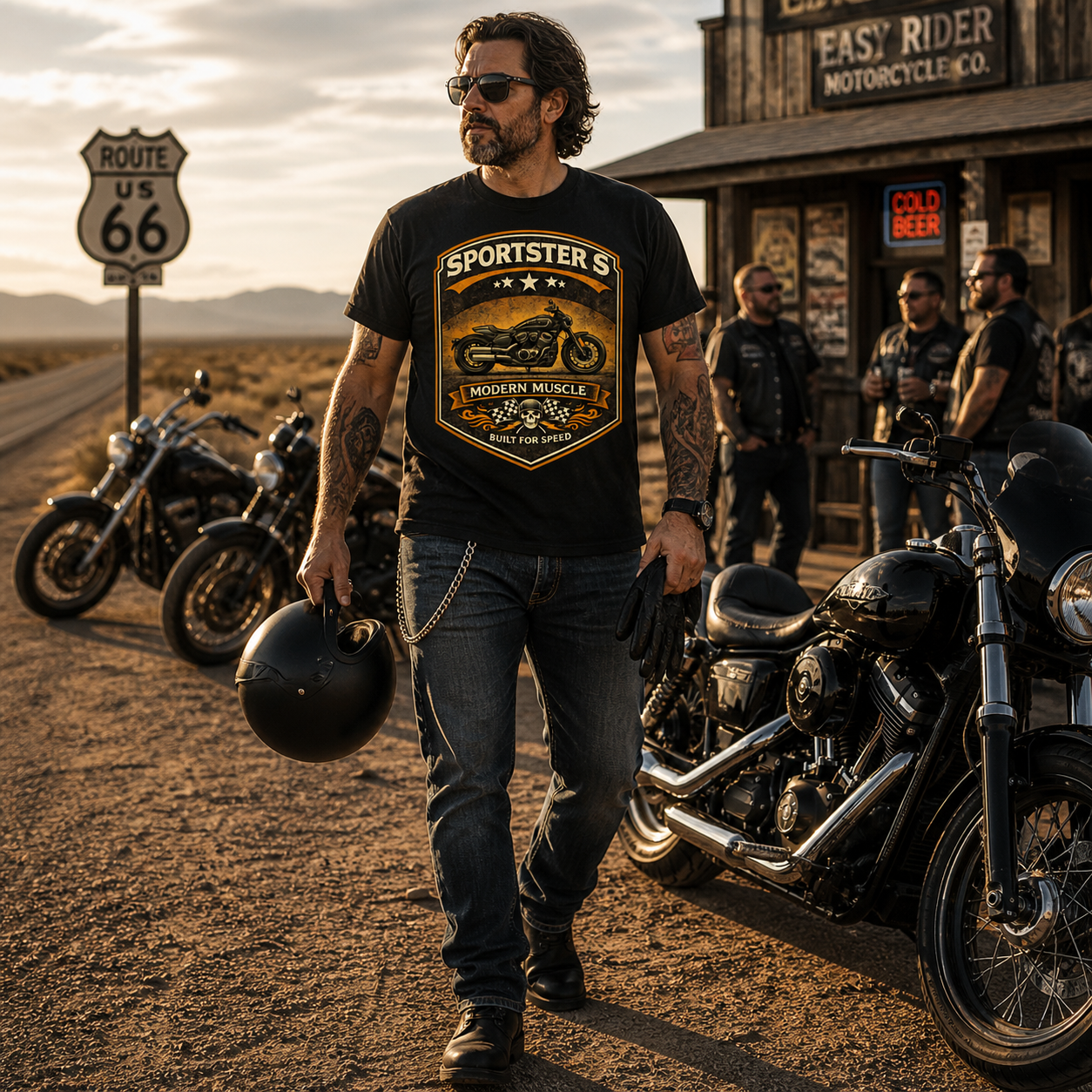 Unisex "Sportster S Modern Muscle Built For Speed" Vintage Motorcycle Graphic T Shirt