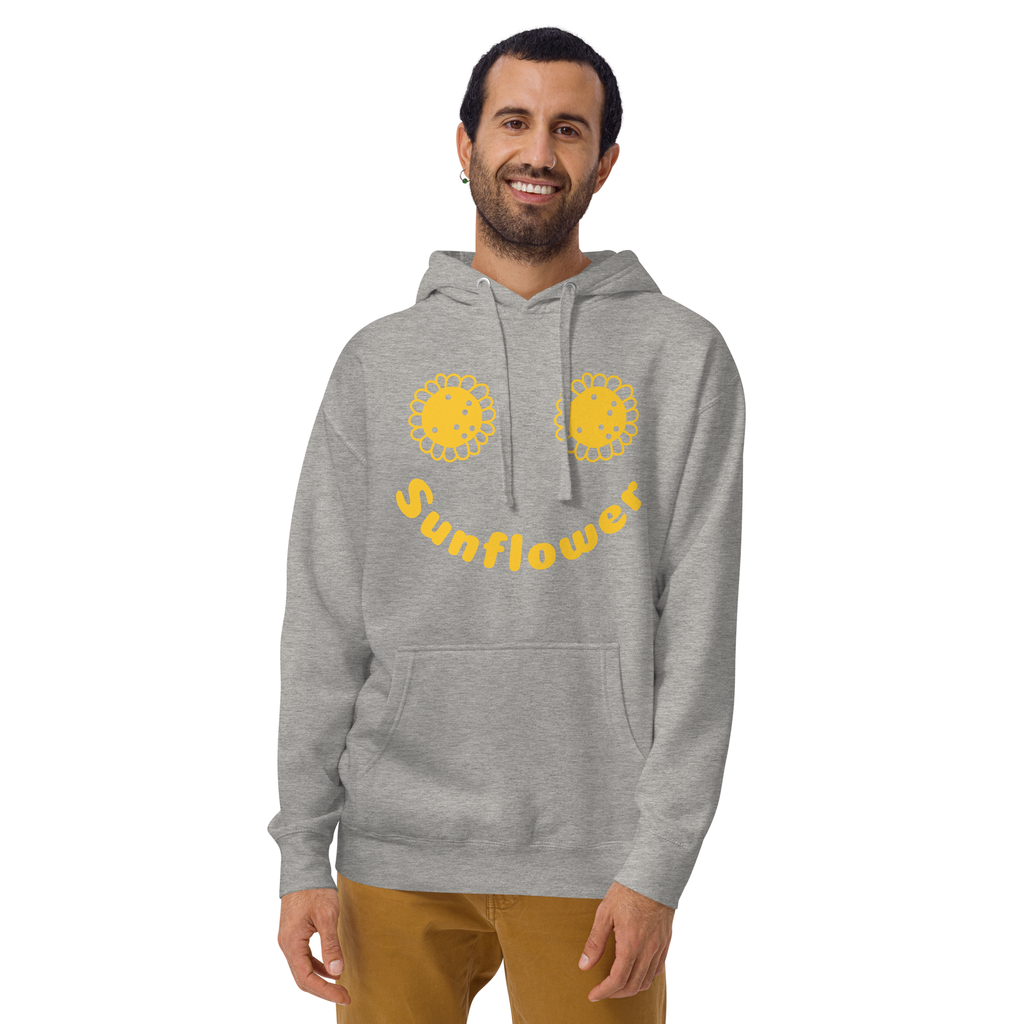 Unisex Sunflower Graphic Premium Pullover Hoodie carbon-grey