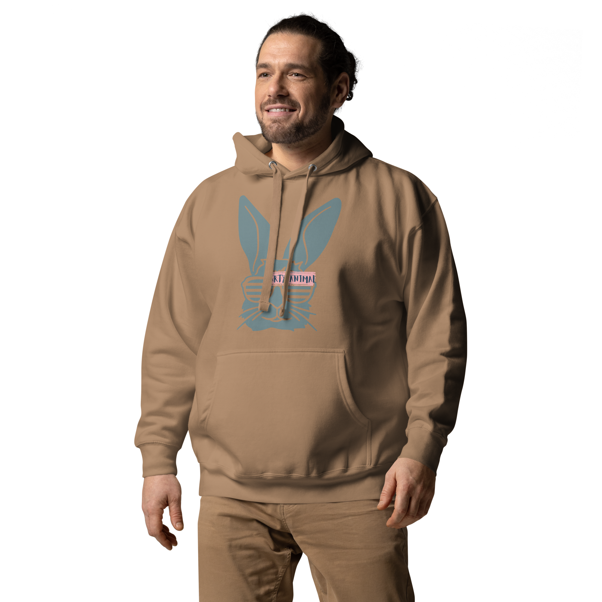 Unisex Stay Weird Bunny Graphic Premium Pullover Hoodie Forest Green