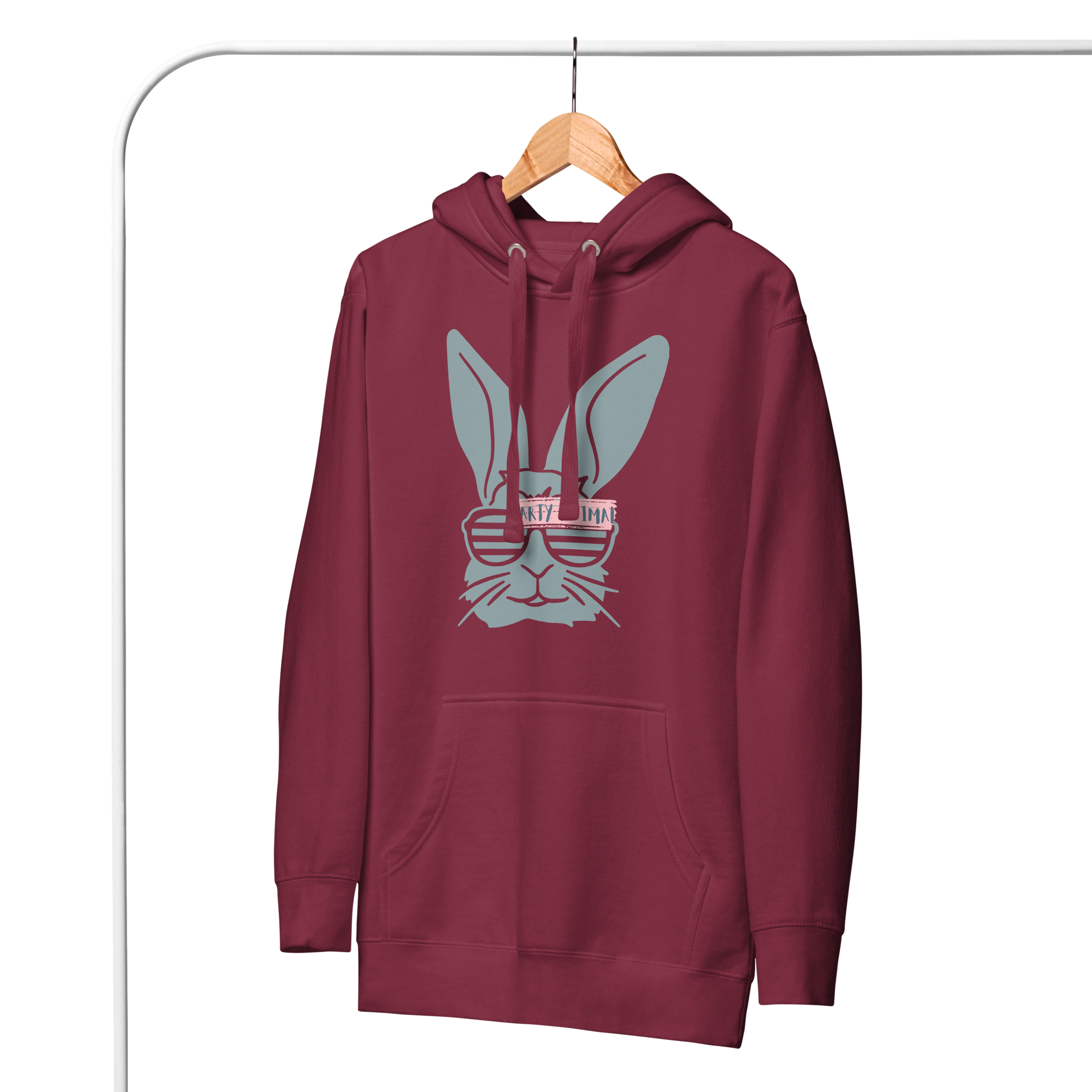 Unisex Stay Weird Bunny Graphic Premium Pullover Hoodie Black