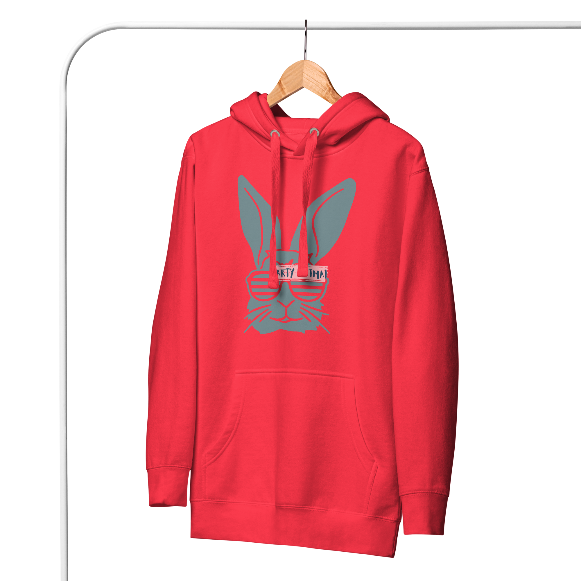 Unisex Stay Weird Bunny Graphic Premium Pullover Hoodie Maroon