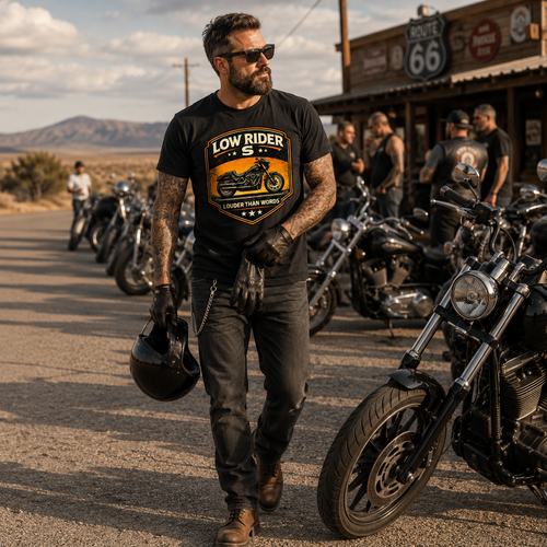 Unisex "Low Rider S Louder Than Words" Vintage Motorcycle Graphic T Shirt