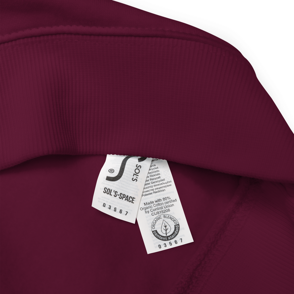 Unisex Focus Motivational Quote Raglan Printed Sweatshirt burgundy