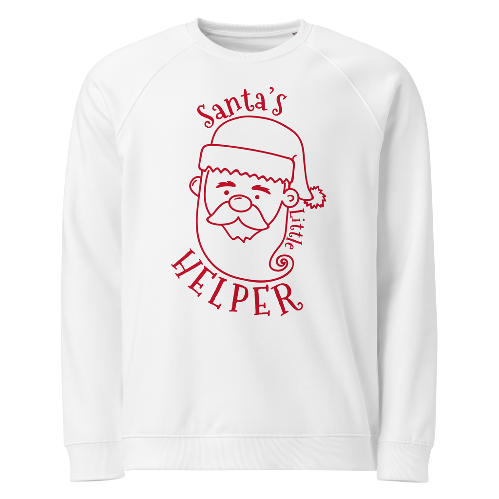 Unisex Santa S Helper Christmas Raglan Printed Sweatshirt black