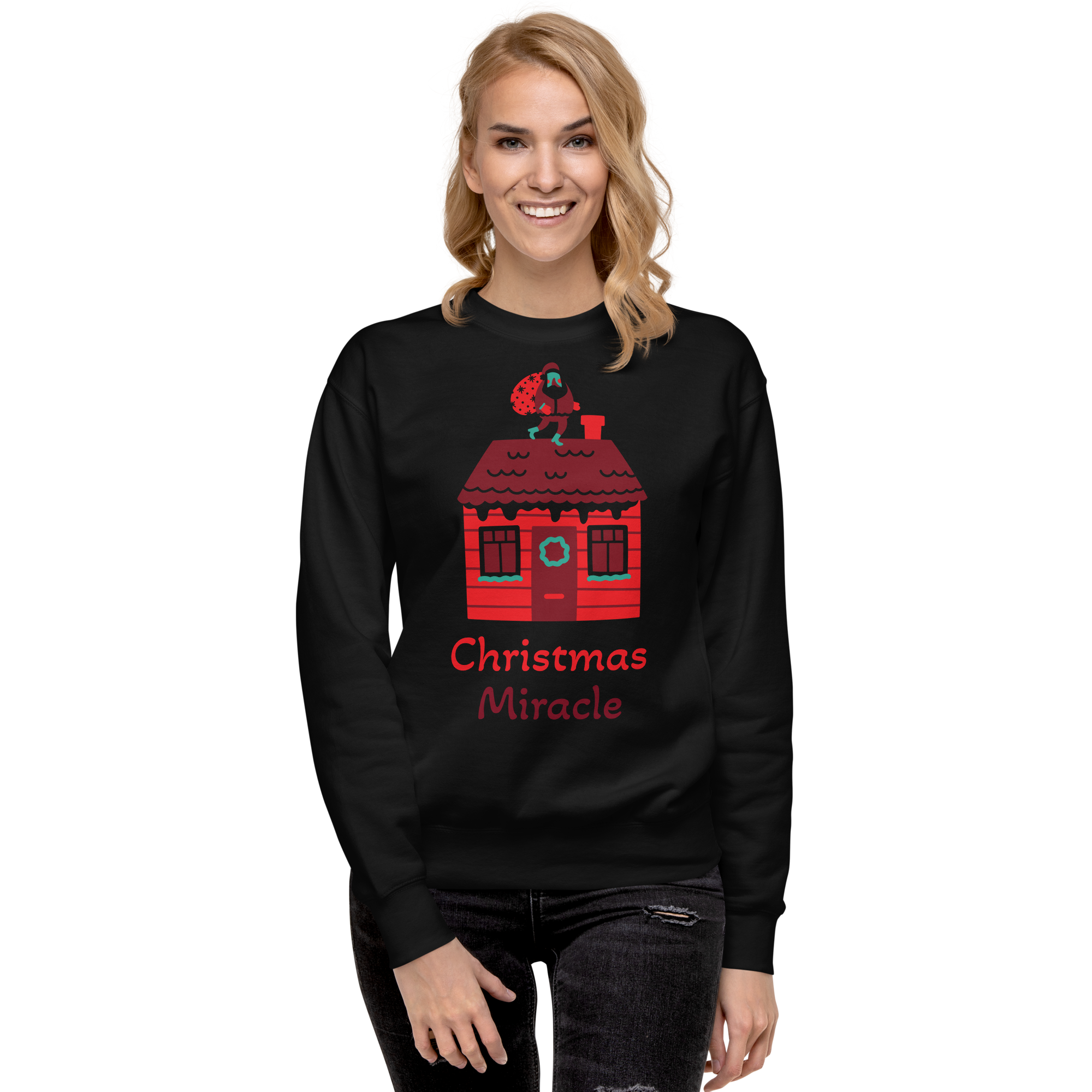 Unisex Christmas Miracle Home Premium Printed Sweatshirt 