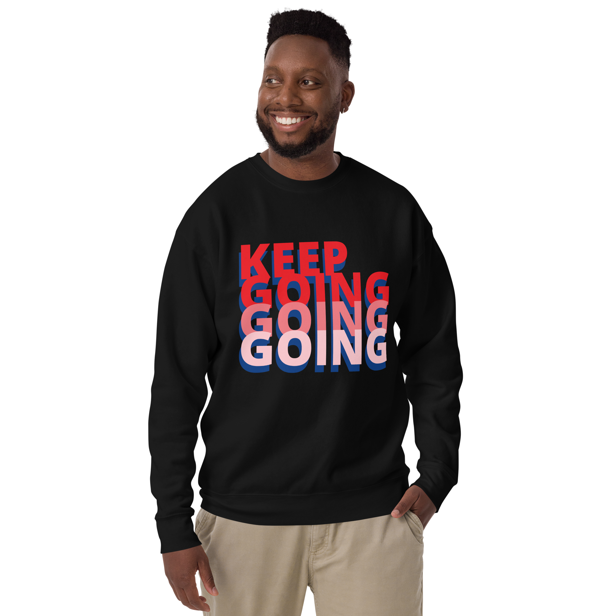 Unisex Keep Going Premium Printed Sweatshirt black