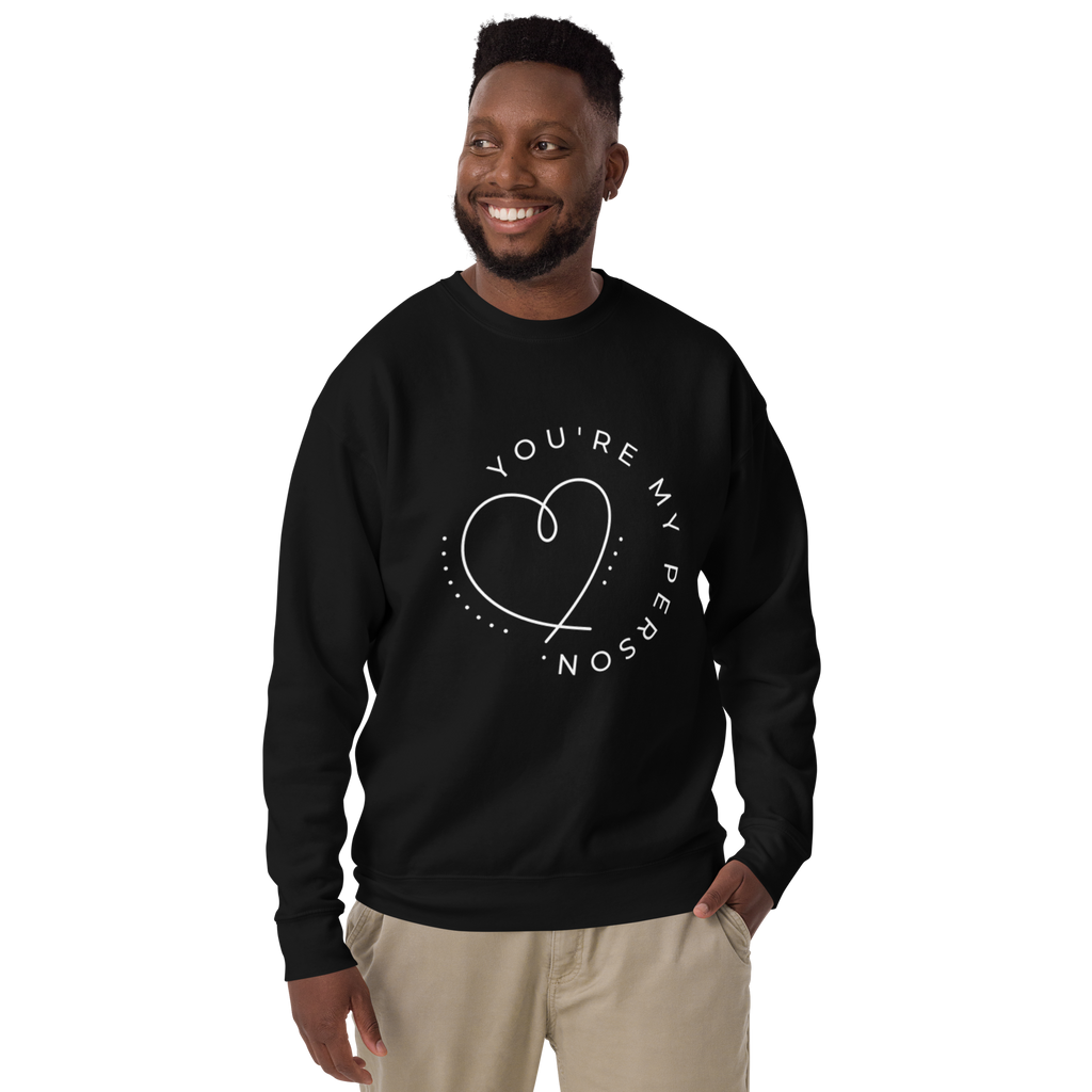 Unisex You Re My Person Heart Line Premium Printed Sweatshirt team-royal