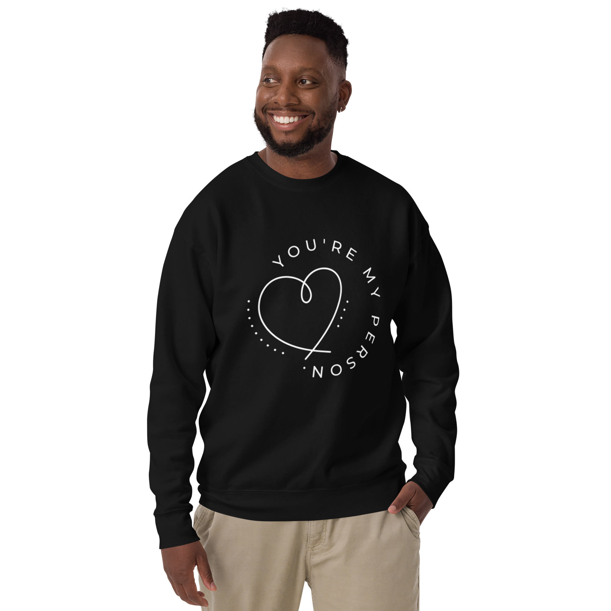 Unisex You Re My Person Heart Line Premium Printed Sweatshirt team-royal