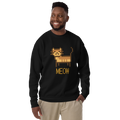 Unisex Pixel Cat Meow Premium Printed Sweatshirt charcoal-heather