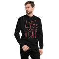 Unisex Life S Better With Cat Premium Printed Sweatshirt black