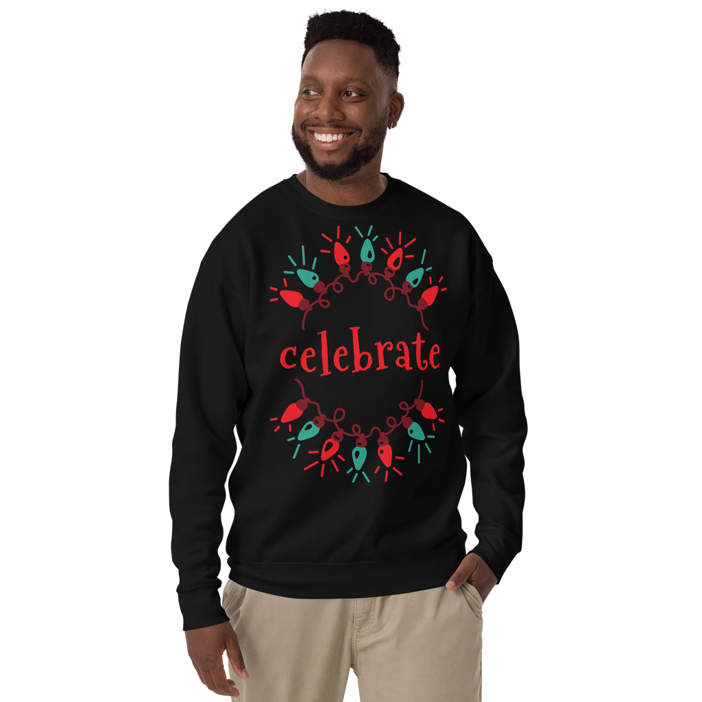 Unisex Celebration Premium Printed Sweatshirt black