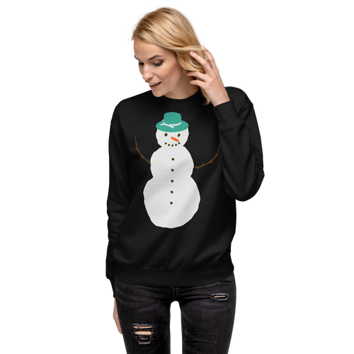 Unisex Snowman Christmas Premium Printed Sweatshirt black