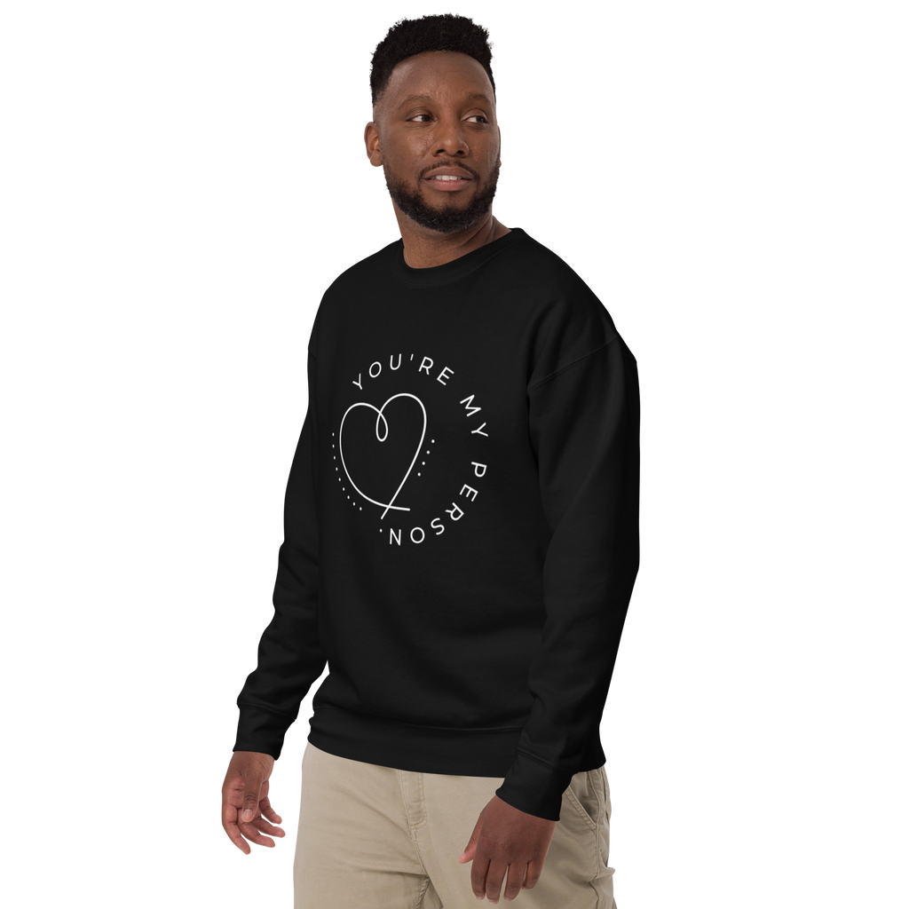 Unisex You Re My Person Heart Line Premium Printed Sweatshirt team-royal