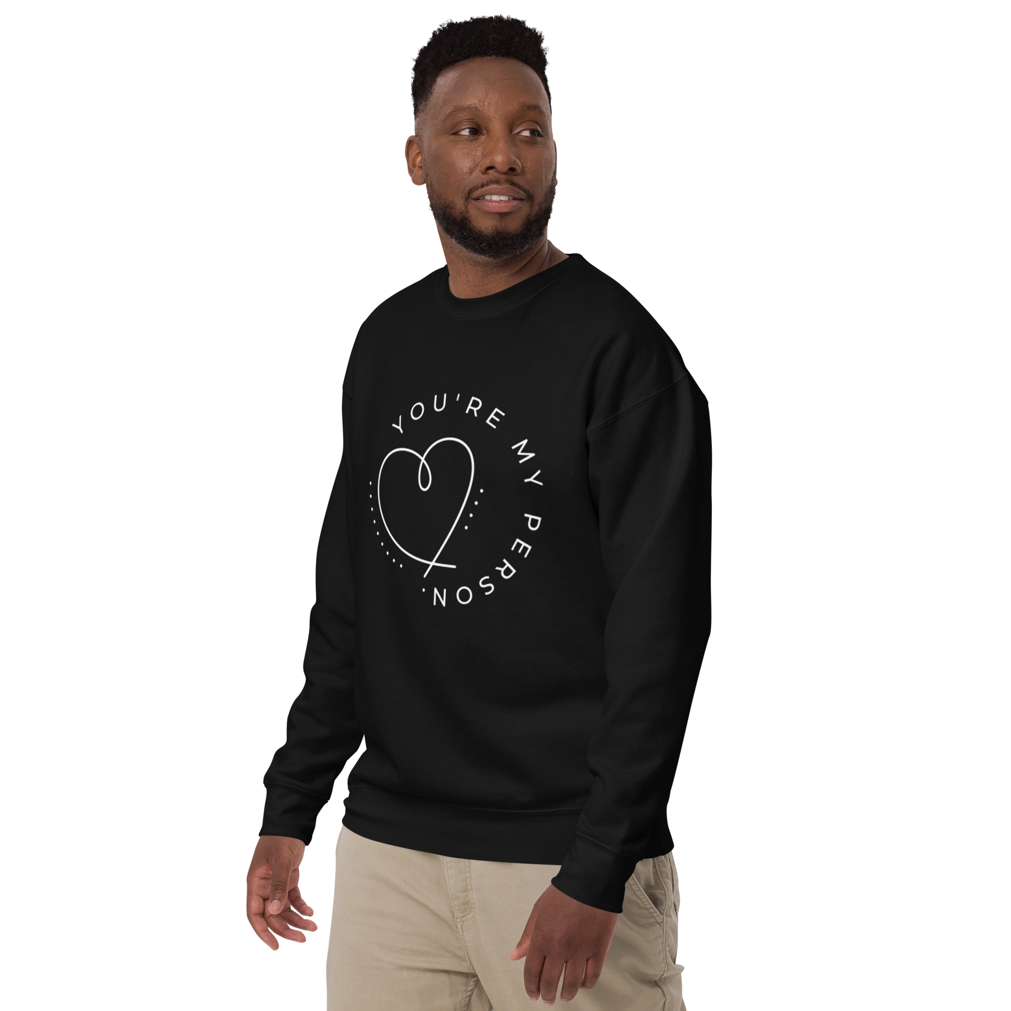 Unisex You Re My Person Heart Line Premium Printed Sweatshirt team-royal