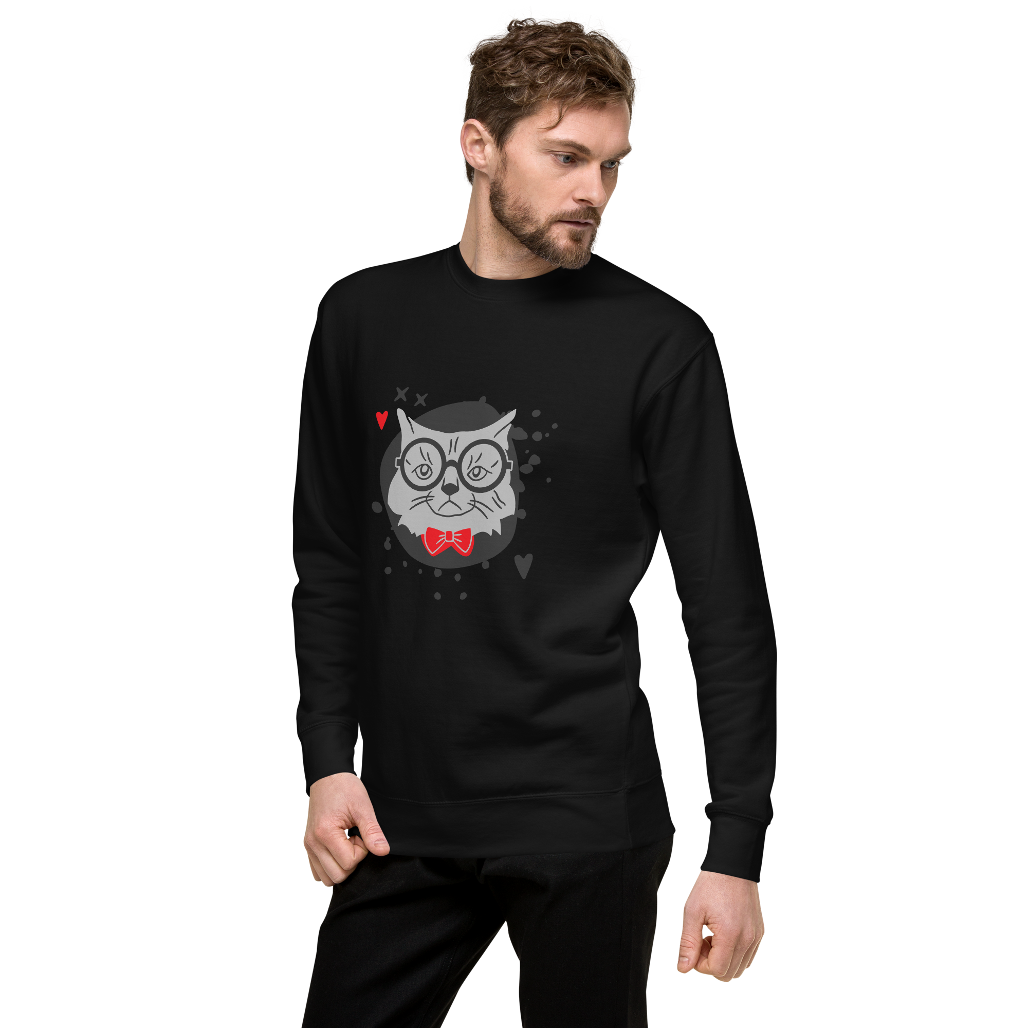 Cute Owl Graphic Sweatshirt carbon-grey