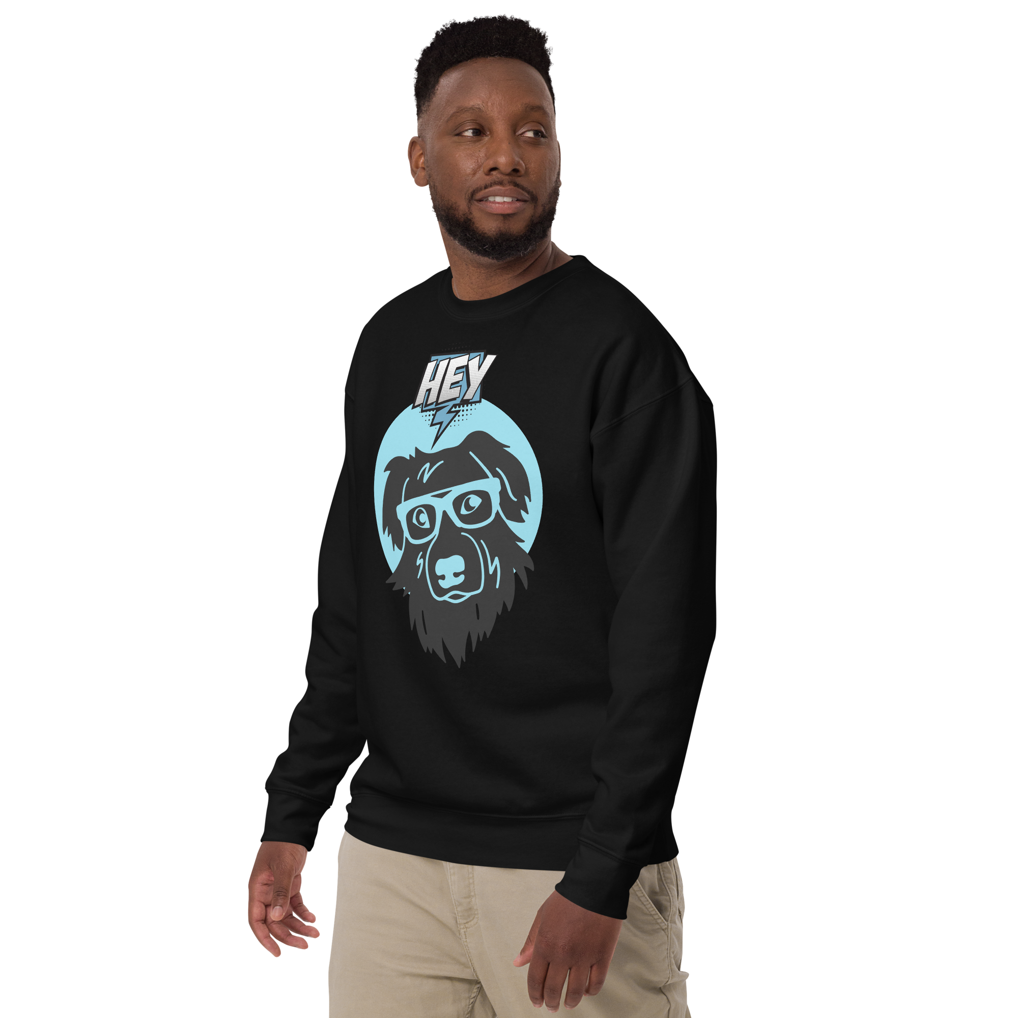 Unisex Hey Dog Graphic Premium Printed Sweatshirt 