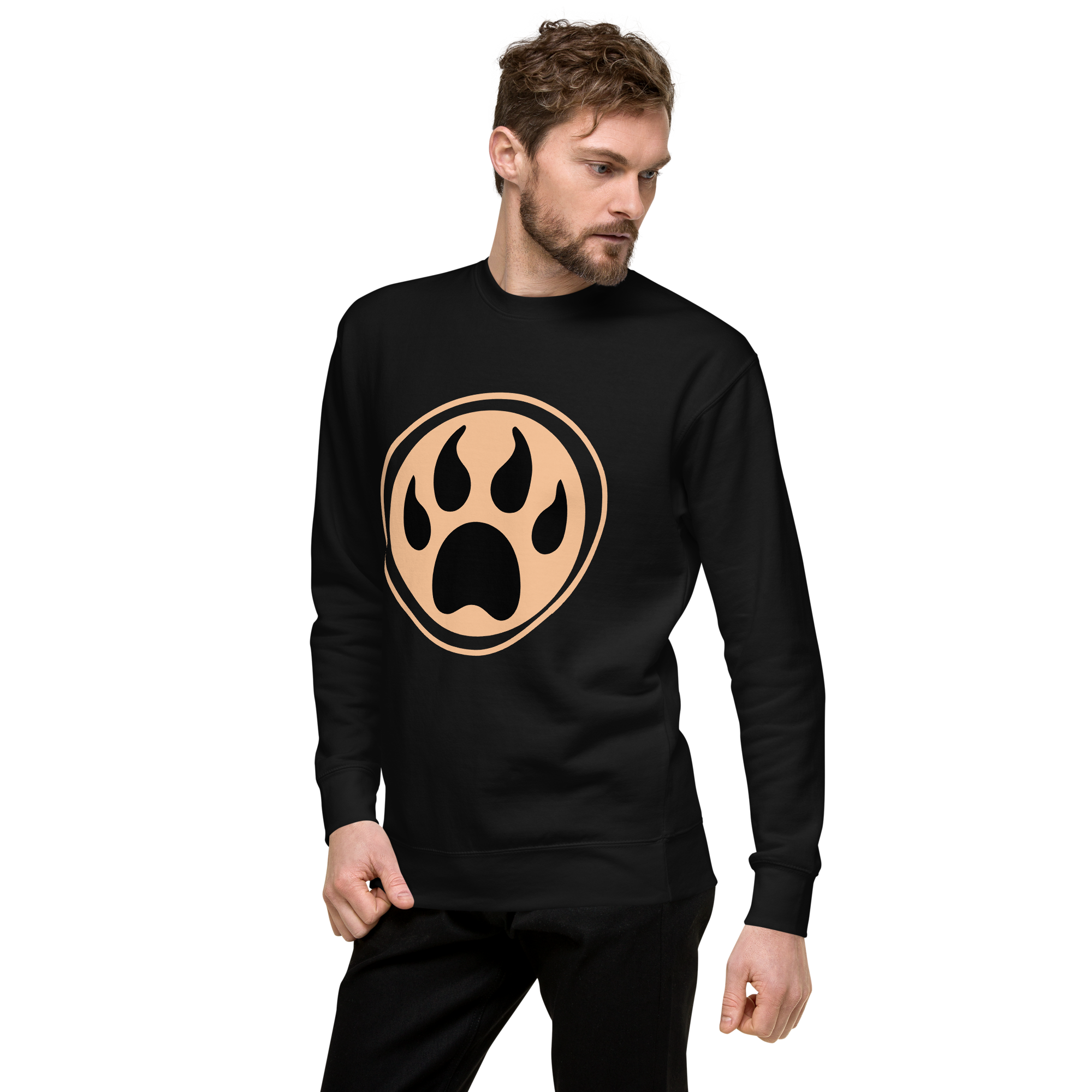 Unisex Dog Paw Premium Printed Sweatshirt white