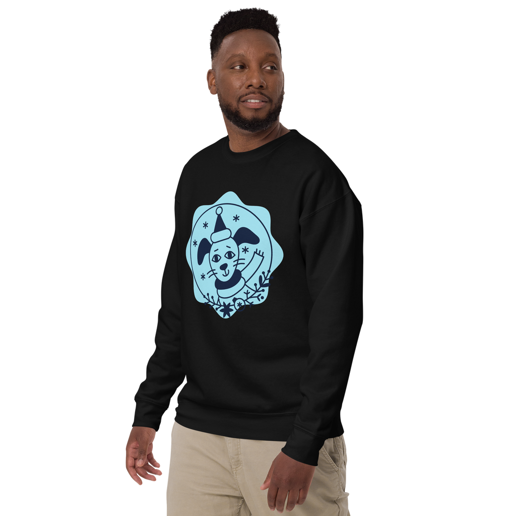 Unisex Dog Birthday Sweatshirt Premium Printed Sweatshirt white