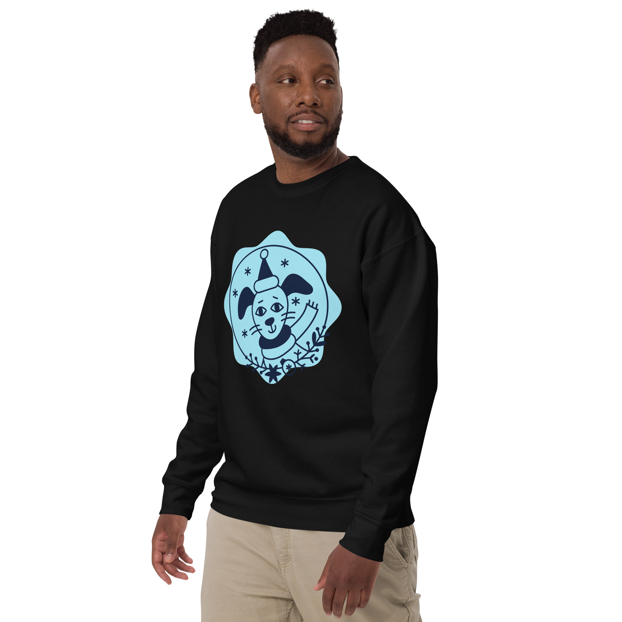 Unisex Dog Birthday Sweatshirt Premium Printed Sweatshirt white