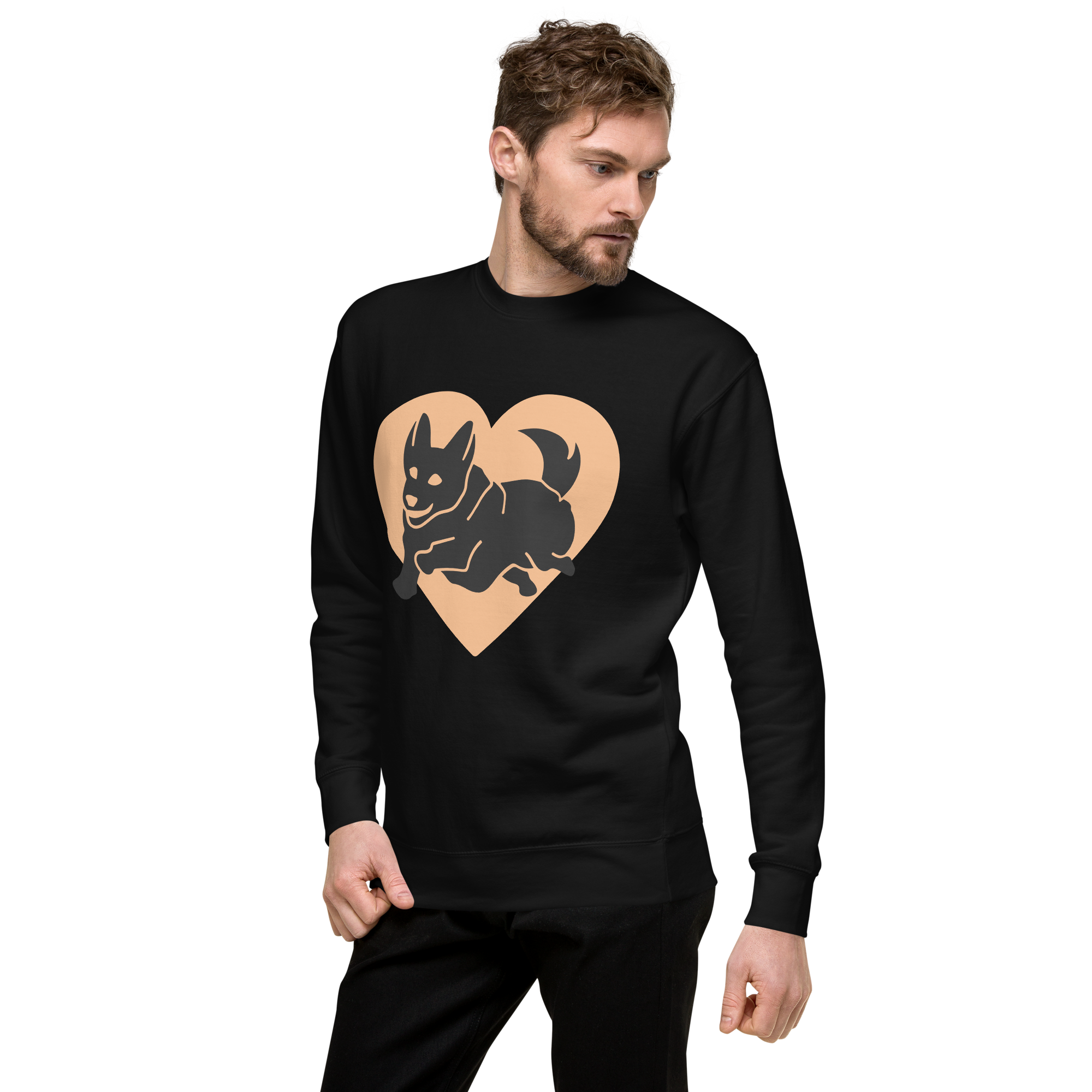 Unisex Dog Premium Printed Sweatshirt white
