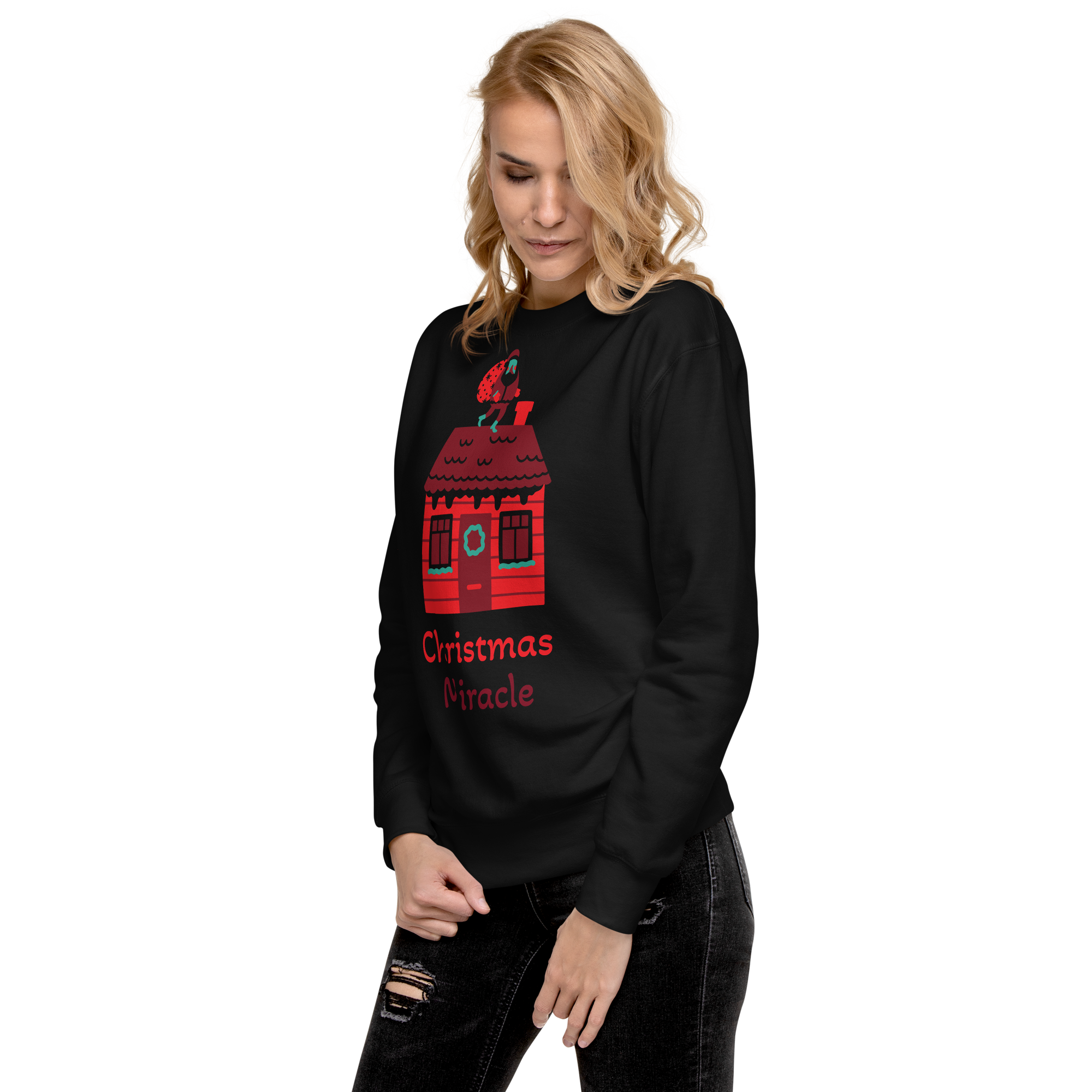 Unisex Christmas Miracle Home Premium Printed Sweatshirt 