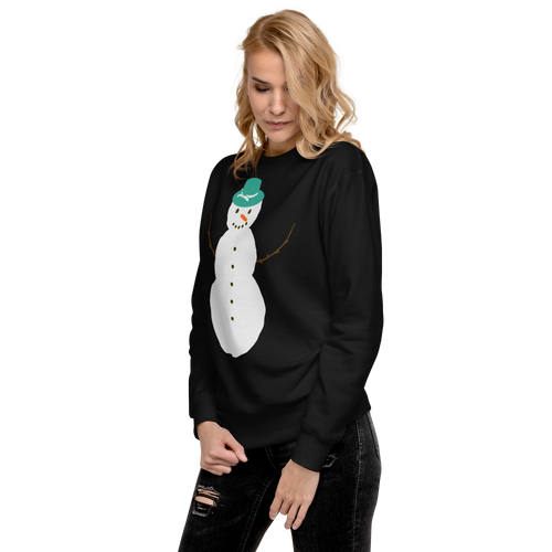 Unisex Snowman Christmas Premium Printed Sweatshirt black