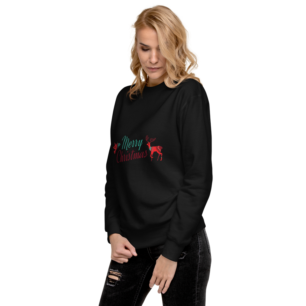 Unisex Deer Christmas Premium Printed Sweatshirt 1 carbon-grey
