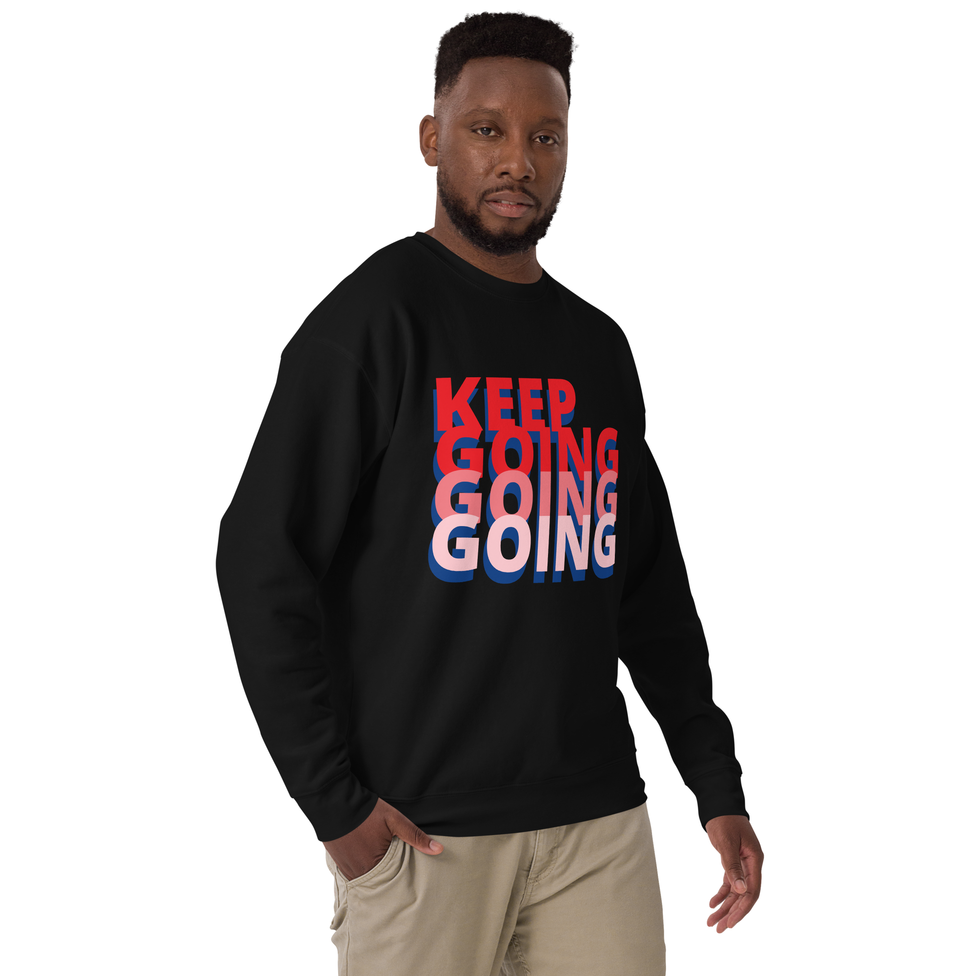 Unisex Keep Going Premium Printed Sweatshirt black