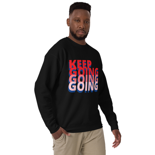 Unisex Keep Going Premium Printed Sweatshirt black
