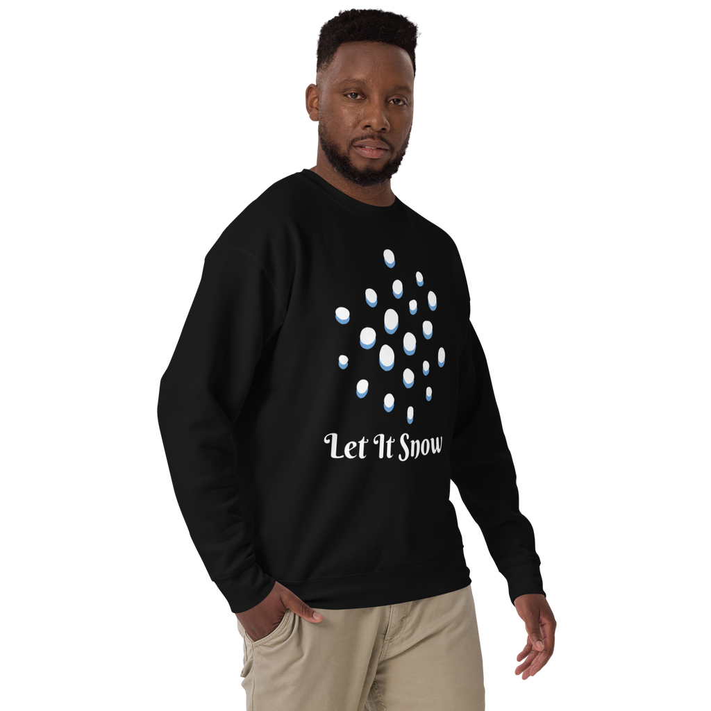 Unisex Let It Snow Winter Snowfall Premium Printed Sweatshirt black