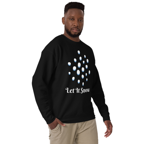 Unisex Let It Snow Winter Snowfall Premium Printed Sweatshirt black