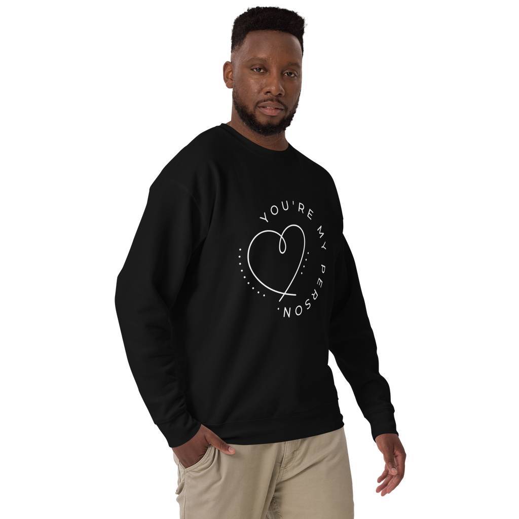 Unisex You Re My Person Heart Line Premium Printed Sweatshirt team-royal
