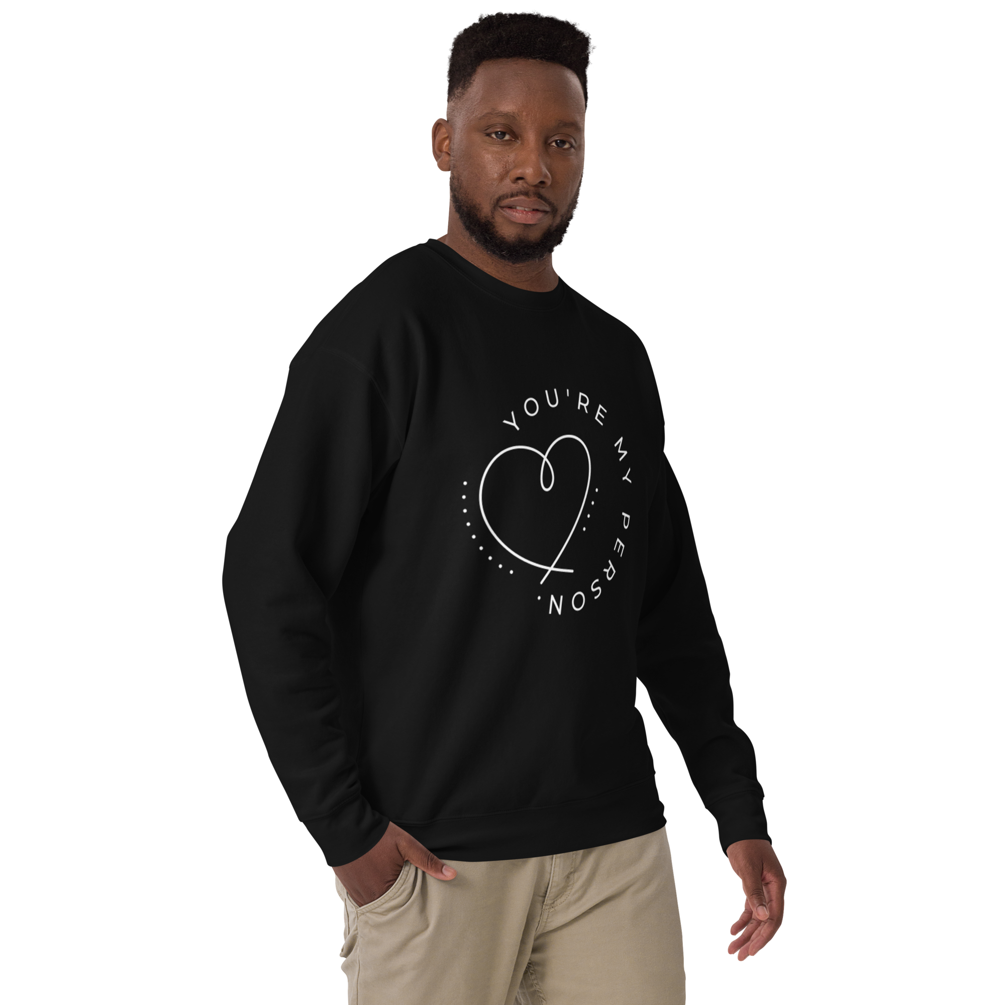 Unisex You Re My Person Heart Line Premium Printed Sweatshirt team-royal