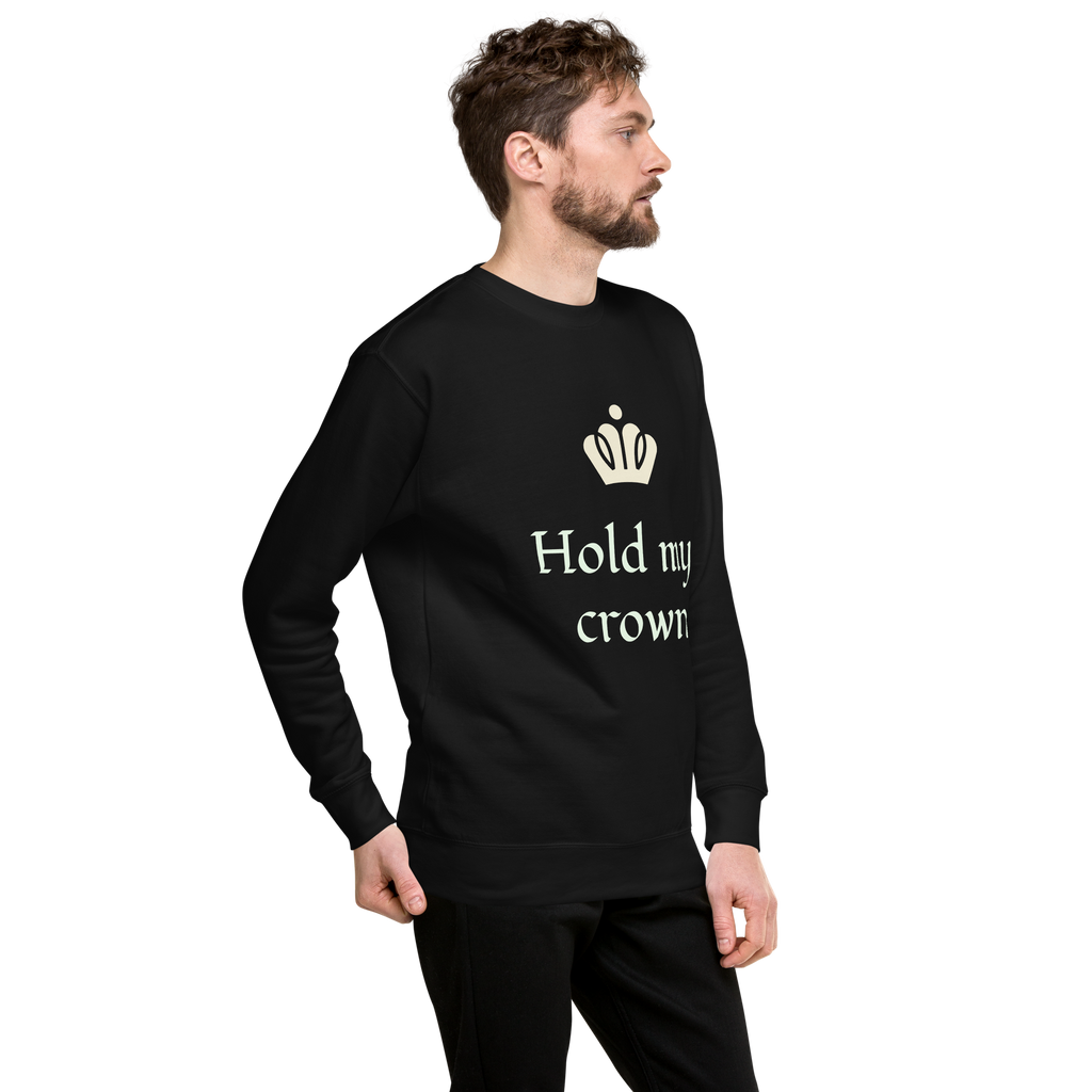 Unisex Hold My Crown Premium Printed Sweatshirt charcoal-heather