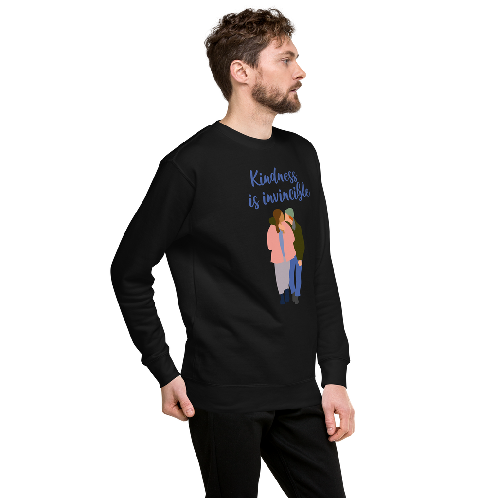 Unisex Kindness Is Invincible Premium Printed Sweatshirt charcoal-heather