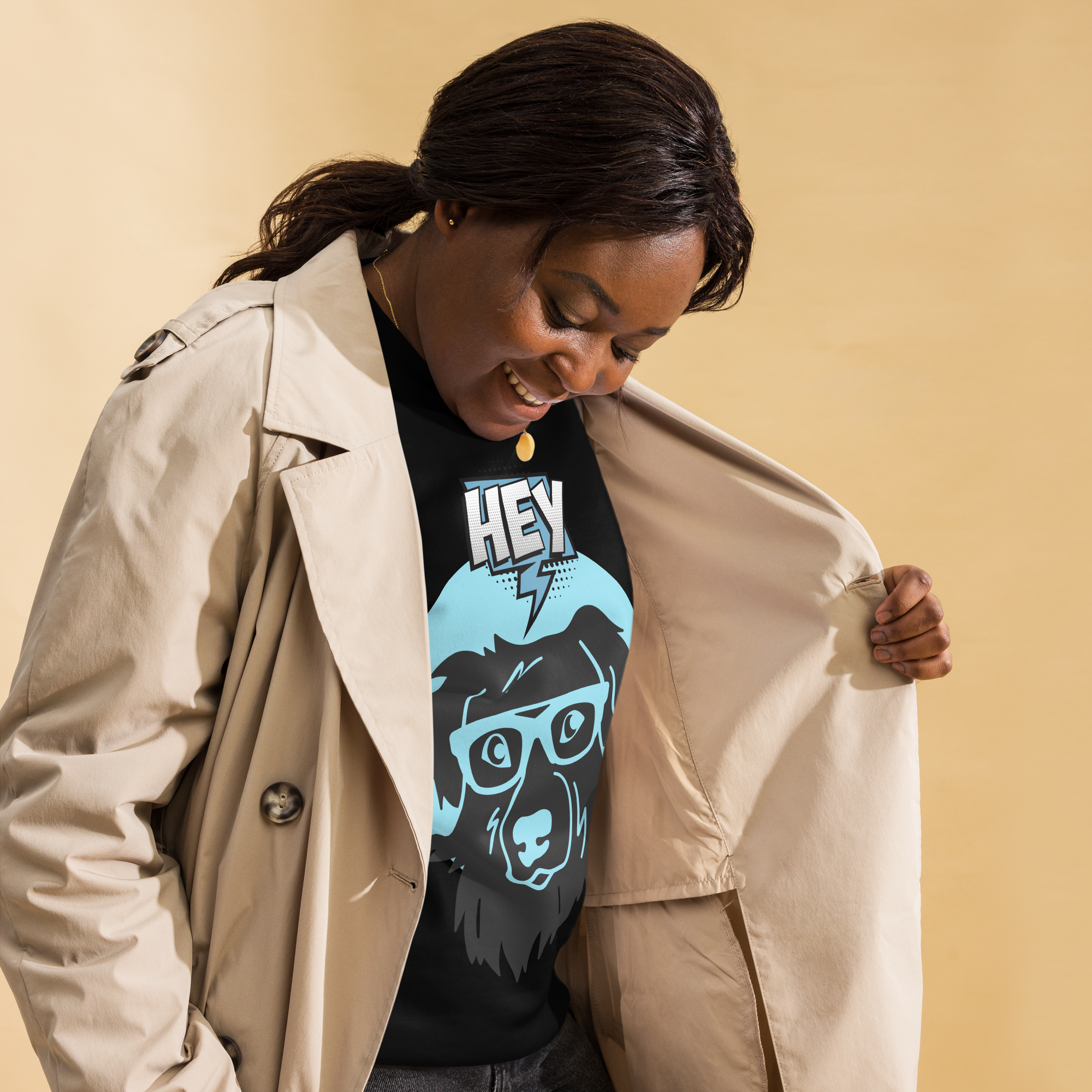 Unisex Hey Dog Graphic Premium Printed Sweatshirt 